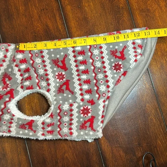 Holiday Fleece Lined Dog Sweater with Hood - Picture 9 of 12